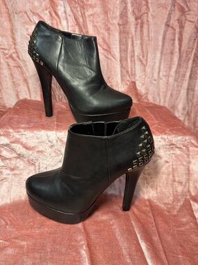 Madden Girl Black Studded Platform Ankle Boots